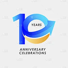 10周年庆典数字矢量模板设计插图