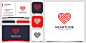 Heart symbol  icon  template elements. health care logotype concept. dating logo icon.  template. business card Premium Vector