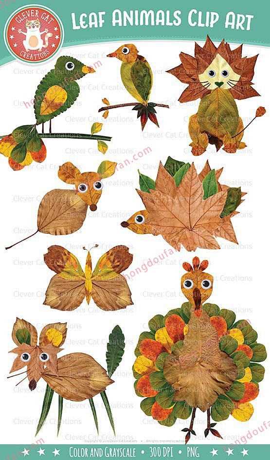 用叶子画画！9张有趣简单的秋天的叶子画创...