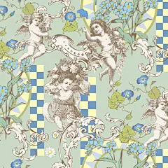 矢量图 AI 满印 四方连续 植物 花卉 ai 家纺 床上用品 复古风 数码印花-POP服装趋势网