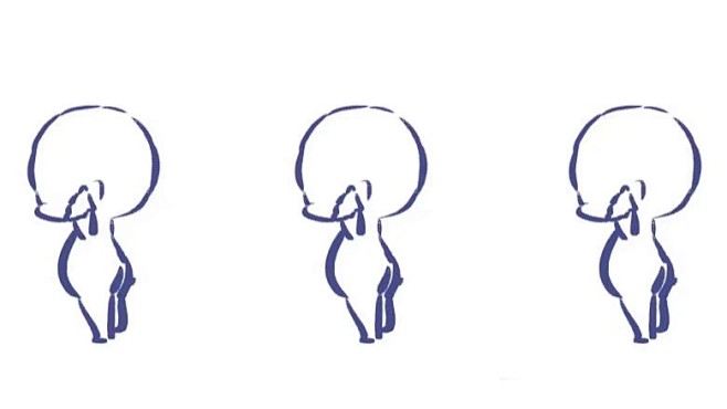【绘画素材】Q版人体转圈圈的画法素材，需...
