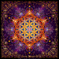 Golden Lace Mandala with Flower of Life by Lilyas