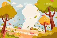 矢量秋天背景  - 源文件下载【酷图网】矢量秋天背景,秋天风景壁纸,秋天壁纸,大自然,清新,植物,景色,自然季节,四季,插图,手绘,风景地形,