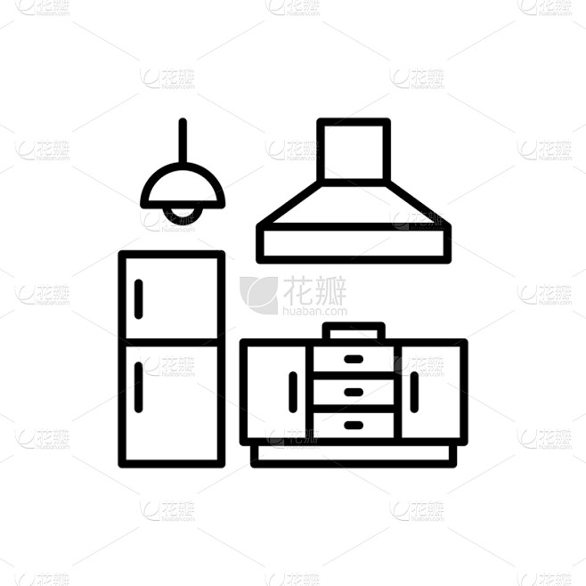 厨房,矢量,图标,符号,概念,图像,炊具,家具,用具,烹调