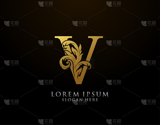经典V字母图标矢量设计。