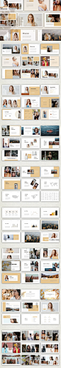 时尚高端优雅的秋天秋季金黄色配色的Google Slides幻灯片powerpoint演示模版（pptx） 