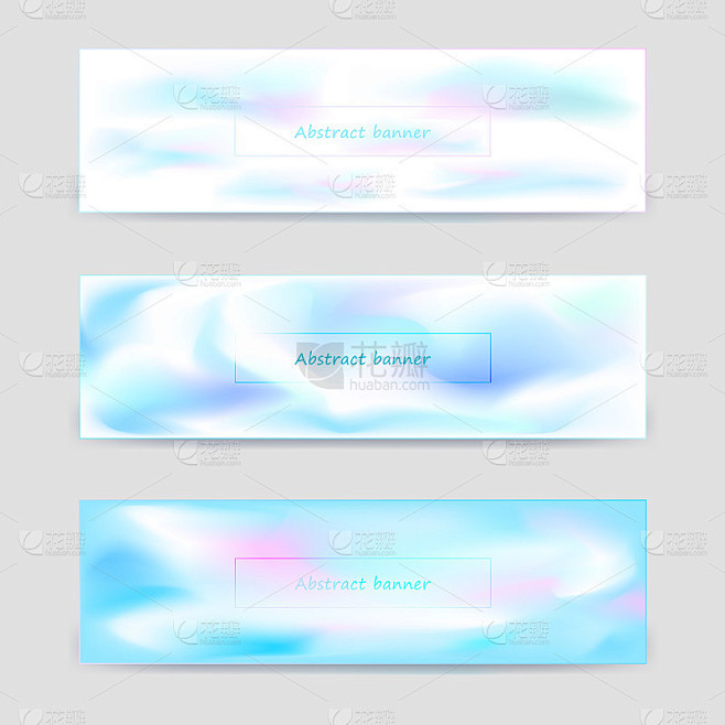 Set of light colors abstract horizontal banners te