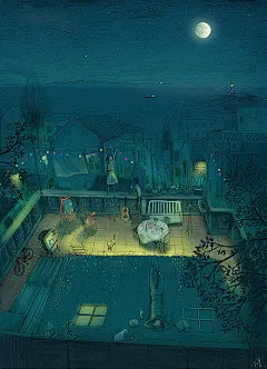  插画手绘  思念的距离