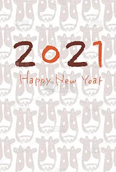 2021年牛年贺年卡设计。