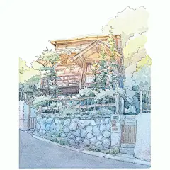 Mateusz日本东京小店水彩建筑 (60)