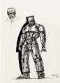 Robotic character sketches, longque Chen : As a product student, I have so many great favourite masters, Syd Mead is the best one for me. I have gained a lot from studying his designs. There are characters I have used a lot his style forms.