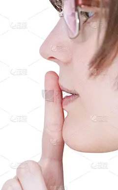 手指靠近嘴唇闭合-沉默的手势
