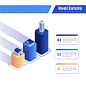 Isometric real estate infographics Free Vector