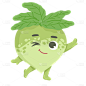 手绘-拟人美食元素贴纸-萝卜