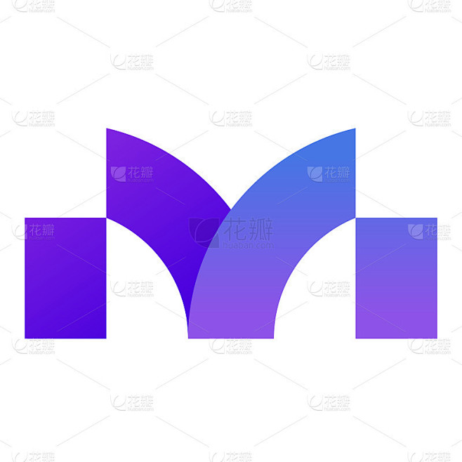 字母M现代图标设计