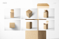 Kraft Tuck Top Gift Box Mockups Set 长方形牛皮纸包装盒纸盒飞机盒空白贴图ps样机素材国外设计模板_UIGUI