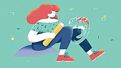 新款扁平风夸张造型人物插画