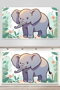 数字艺术动物插画简笔画动物简笔画-众图网
