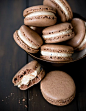 chocolate macarons with coffee buttercream! probably the best macaron recipe i've ever seen. love the tips for getting the best cookie shell possible.