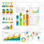 72号彩色可视化标签柱图标注地图饼图信息数据图表AI矢量设计素材-淘宝网