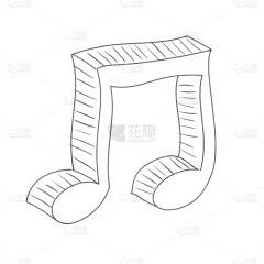 手绘音符元素装饰贴纸SVG2