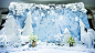 冰雪白色圣诞布景背板舞台拍照墙迎宾区