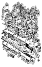 Isometric french town and train station Nigel Sussman