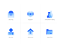 Frosted glass style icon 磨砂 毛玻璃 icon set service icons icon design iconography frosted glass experiment glassy hazy icon