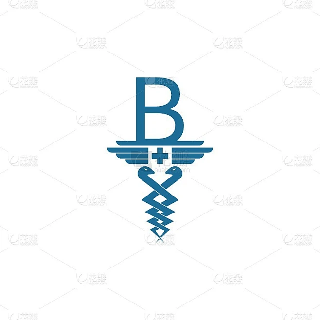 字母B与墨丘利图标标志设计矢量素材-花瓣网