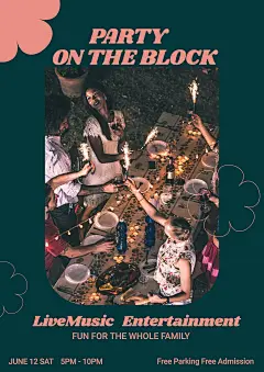 Block Party LiveMusic Entertainment Poster