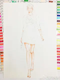 马克笔+彩铅 D&amp;G系列@DolceGabbana @设计帝国 @CG插画控 @服装插画手册 #马克笔时装画##手绘时装插画##马克笔时装#