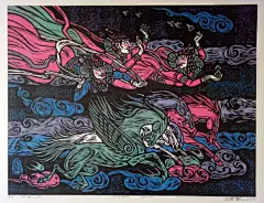 家乡美 | 韩戴沁版画作品欣赏-梦乐网---内蒙古元素Inner Mongolia Elements