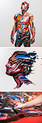 Enormous Palette Knife Portraits and Figures by Salman Khoshroo: 