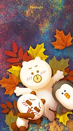 原创壁纸：秋季暖色系可爱动漫壁纸