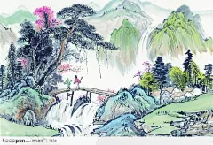 水墨画江南小镇