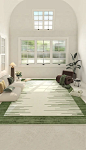 绿色客厅地毯法式清新自然侘寂床边民宿地垫