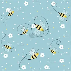 蜜蜂,花纹,可爱的,纺织品,壁纸,大黄蜂,蜂蜜,动物,鸟类,花
