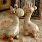 欧式阿克曼陶瓷长颈鹿1对 瓷器家居装饰品摆件家饰摆设结婚礼物