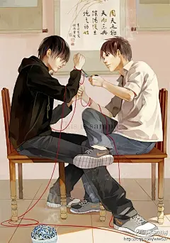  插画手绘 盗墓笔记 张起灵 瓶邪 吴邪 嘀咕图片