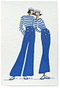Rue du Port - Broderie à points comptés - Pantalon de pont