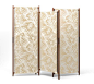 "Partition" folding screen Hermes "partition" angled and foldable screen that can be used to section off spaces and enhance the vertical appeal of Hermes fabrics. Reverse covered with ebony H Decoration canvas fabric. Opened: L76.8&