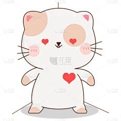 扁平矢量-动物小猫贴纸