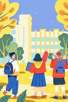 创意青春青年五四青年节人物插画