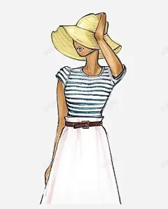 手绘欧美模特 平面电商 创意素材