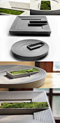 Gray Concrete Modern Succulent Planter Flower Pot Pen Pencil Holder Office Desk Stationery Organizer