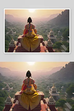 印度的奇幻之旅风格插图海报-众图网