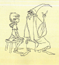 The teacher and the apprentice  Original sketches for The Sword in the Stone