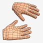 3d model cartoon hand