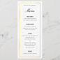 Gold Border Elegant Wedding Menu Card