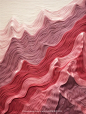 抽象艺术国风山峦线条画-渐变红
